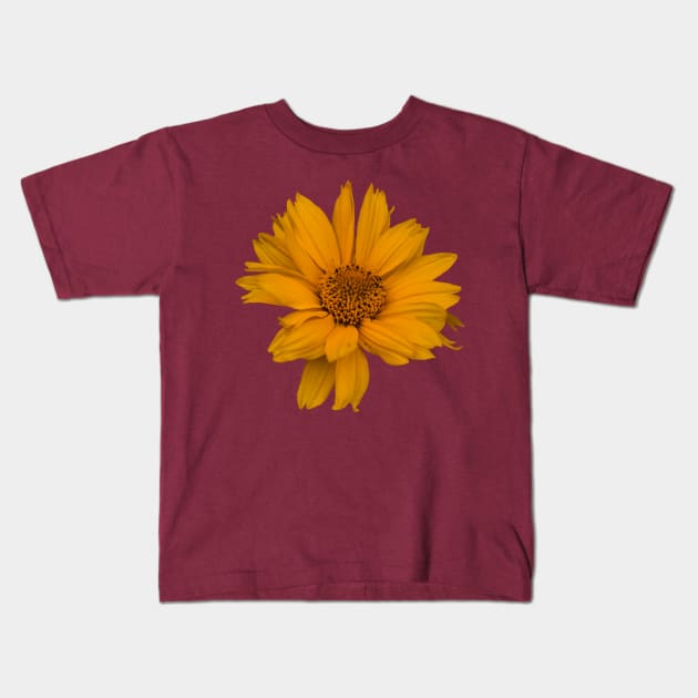 Single Yellow Sun Flower Pattern Kids T-Shirt by StevenElliot